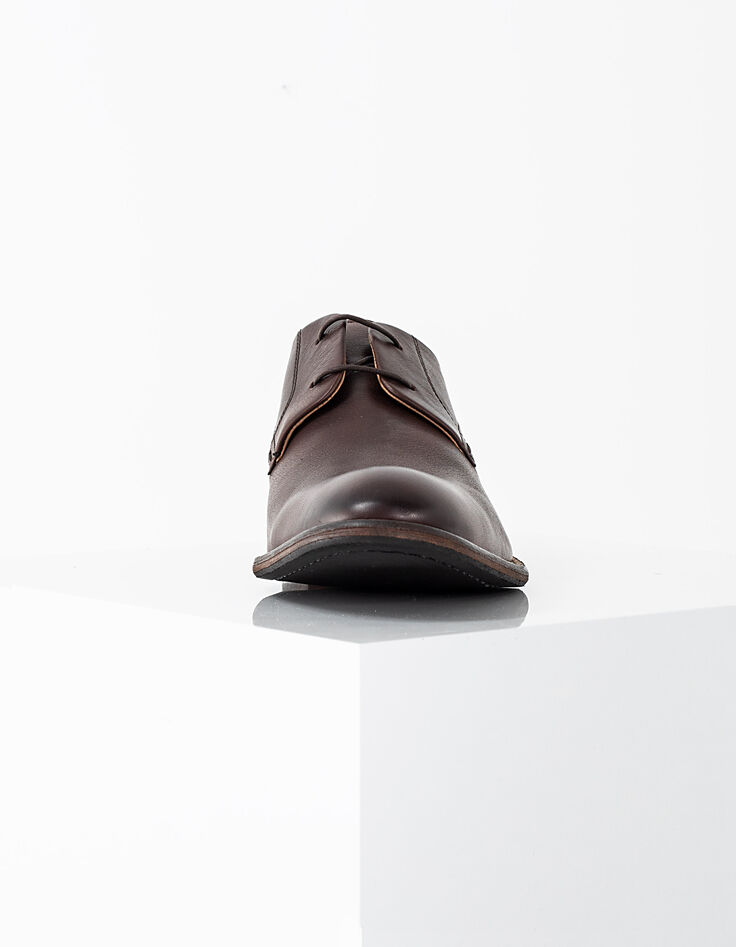 Men’s dark brown leather Derby shoes-2