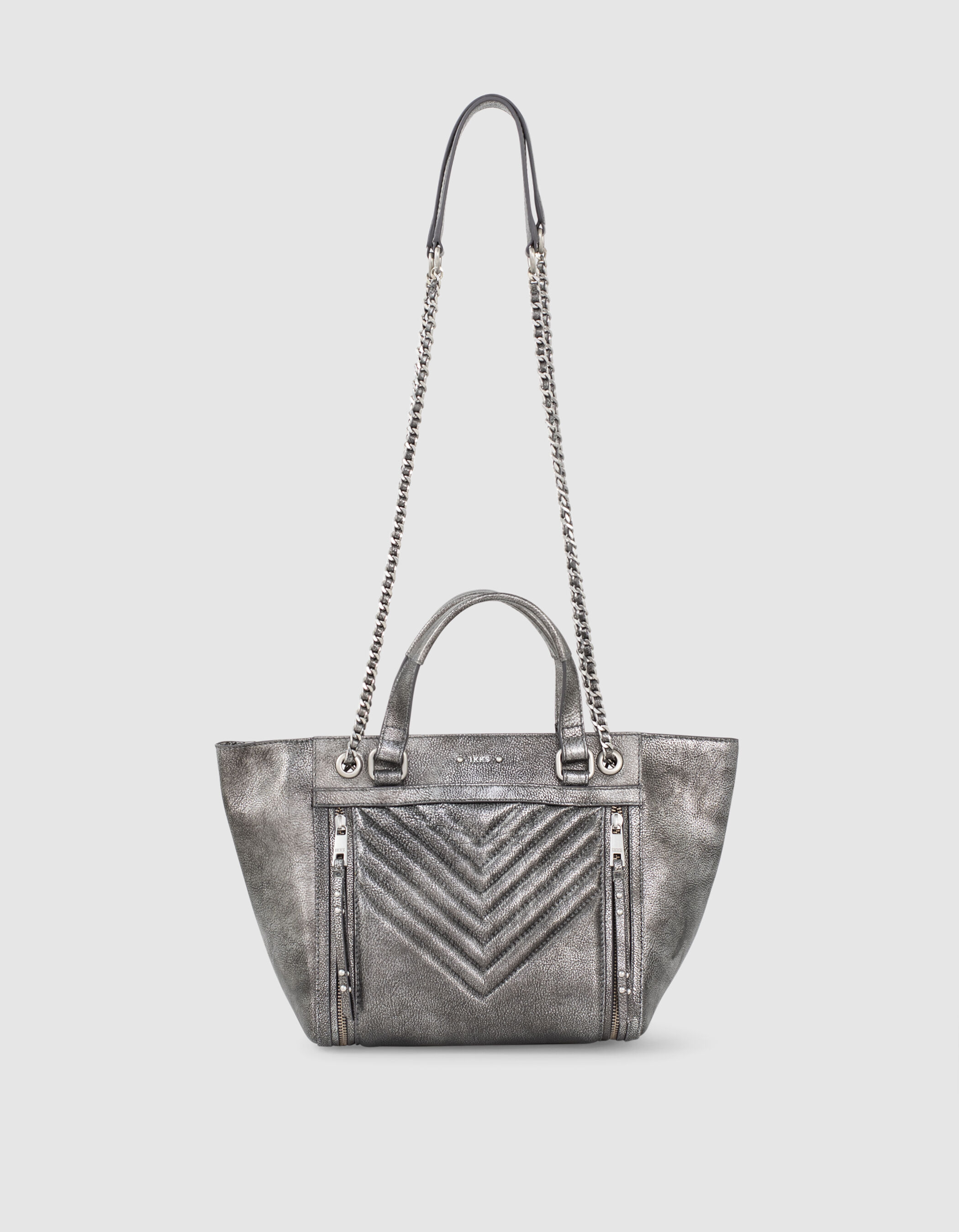 Women's quilted chevron METALLIC MEDIUM 1440 tote bag IKKS