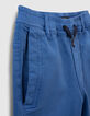 Elektrisch blauwe bermuda elastische taille jongens-6