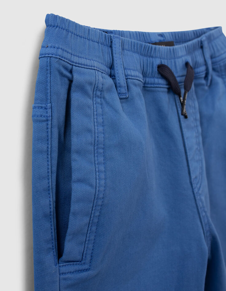 Elektrisch blauwe bermuda elastische taille jongens-6