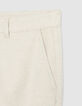 Pantalon tapered beige coton et lin Homme-2