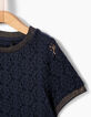 Marineblaues Crop-Top mit Spitze für Mädchen-2