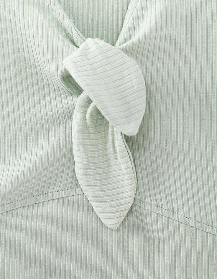 Camiseta verde menta cropped bordes acanalados lazo niña-4 Camiseta verde menta cropped bordes acanalados lazo niña-4