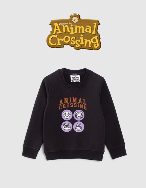 Schwarzes Jungensweatshirt ANIMAL CROSSING™ mit 4 Motiven - IKKS