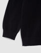 Pull noir tricot à col tunisien garçon-4