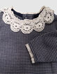 Marine blouse pied-de-poule kanten kraag babymeisjes-5
