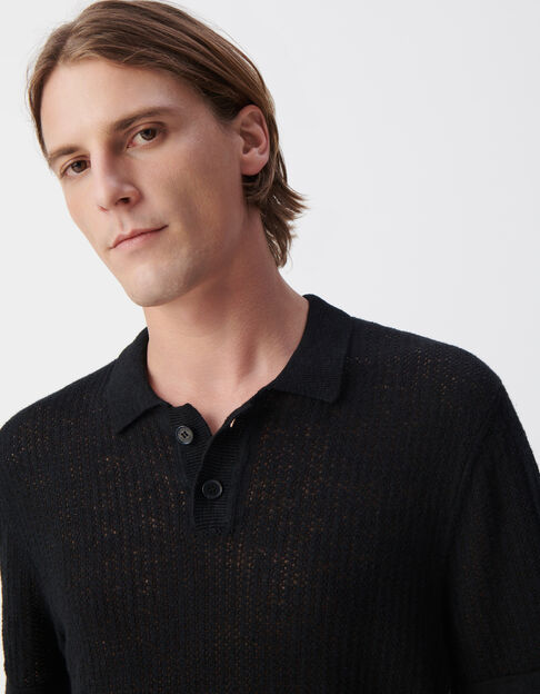 Polo negro punto calado fantasía hombre - IKKS