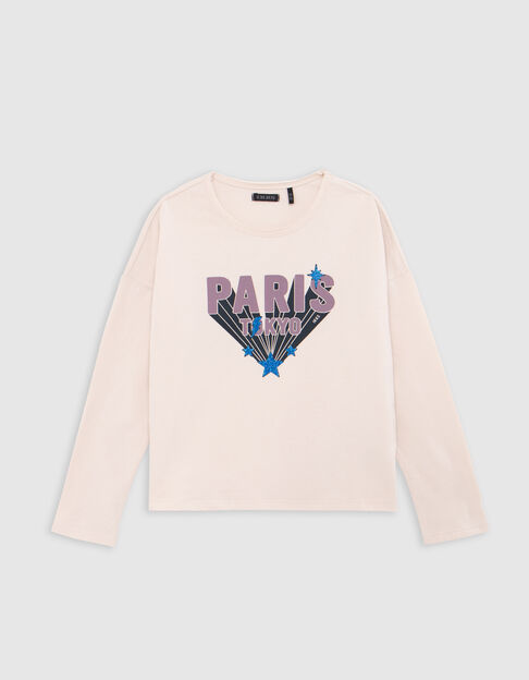Camiseta mensaje crudo y estrellas purpurina niña - IKKS