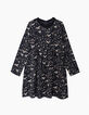 Girls’ white sweatshirt & black Sakura print 2-in-1 dress-3