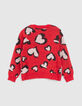 Jersey rojo medio jacquard corazones mini me niña-4