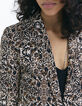 Veste tailleur imprimé arabesque marron femme-4