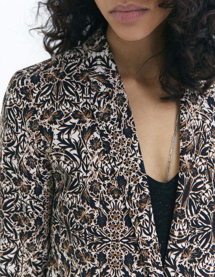 Women’s brown arabesque print suit jacket - IKKS