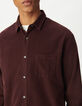 Chemise regular prune coton bio velours milleraies Homme-5