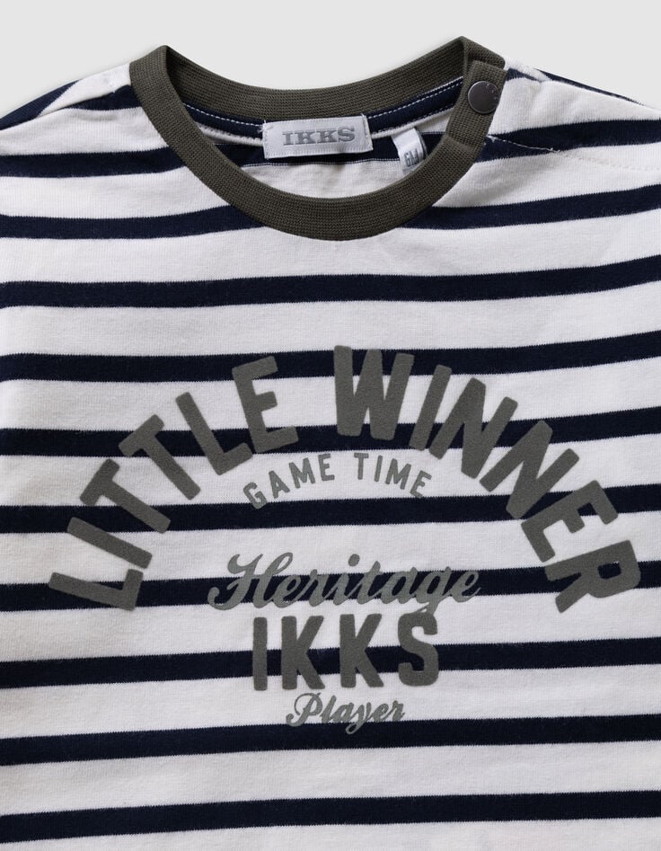 Baby boys’ striped T-shirt and trousers outfit-8 Baby boys’ striped T-shirt and trousers outfit-8