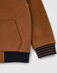 Boys’ cognac fleece-lined cardigan-6