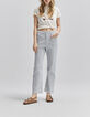 Gebroken witte slouchy jeans gerecycleerd streepjes Dames-1