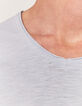 Men’s Essential azure V-neck T-shirt-3