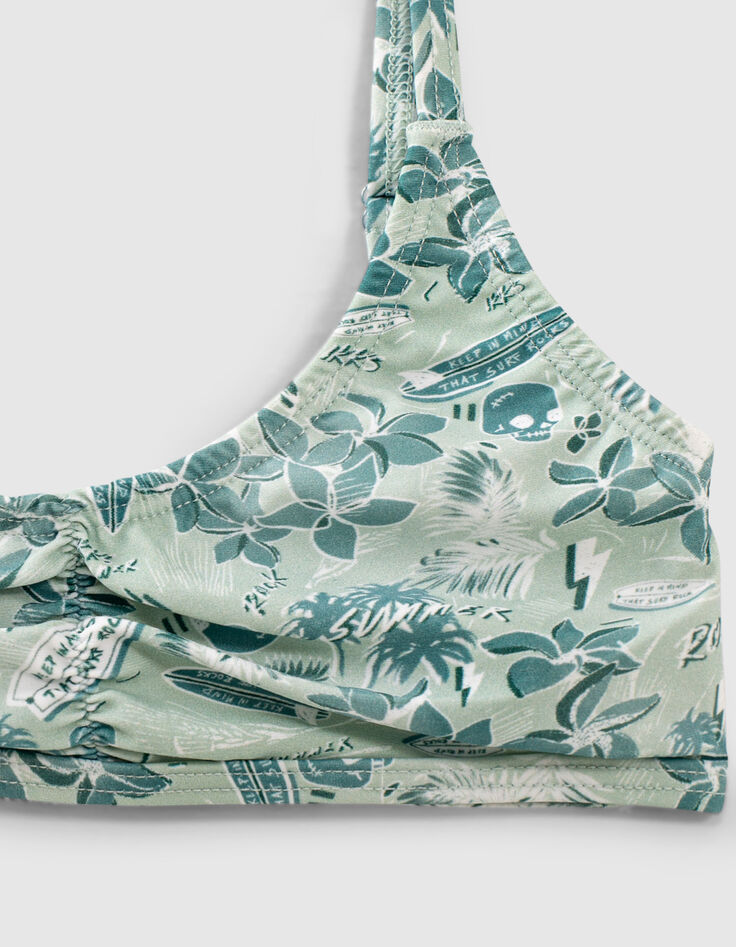 Aqua bikini Bloemen gerecycleerd meisjes-5
