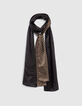 Men&rsquo;s black Pure Edition double polka dot silk scarf-1