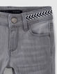 Jean slim light grey brod&eacute; sequins &agrave; la taille fille -5