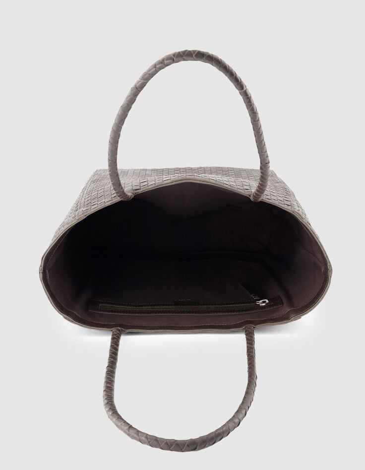 Die Tasche aus gewebtem Leder f&uuml;r Damen in Braun-5