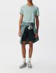 T-shirt L'Essentiel bleu gris coton bio col V Homme-1