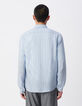 Blaues Slim-Fit-Hemd Blumen & Streifen-3