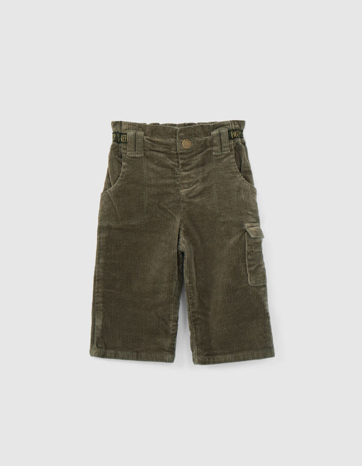 Pantalón de pana caqui para bebé niña-2
