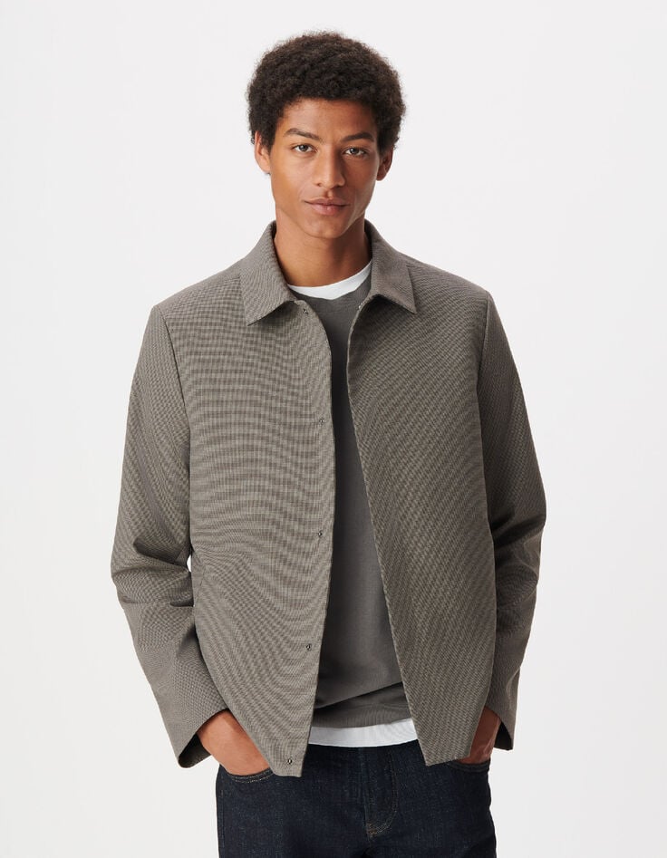 Veste de costume marron motif pied-de-puce Homme-2