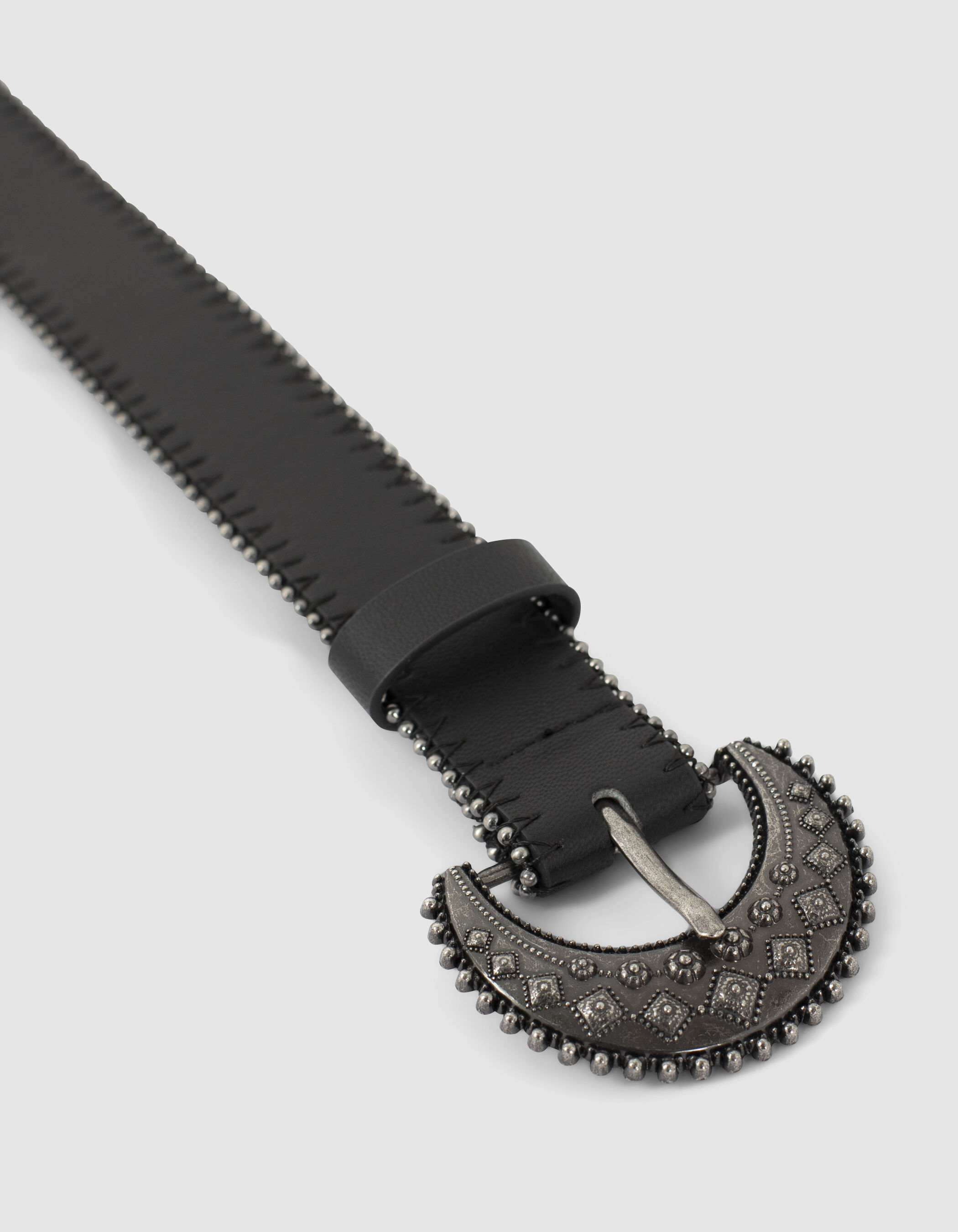 Ceinture noire avec boucle gravee fille IKKS