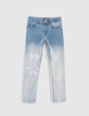 Boys&rsquo; faded blue deep dye slim jeans-1