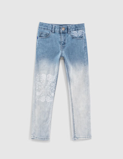 Boys&rsquo; faded blue deep dye slim jeans - IKKS