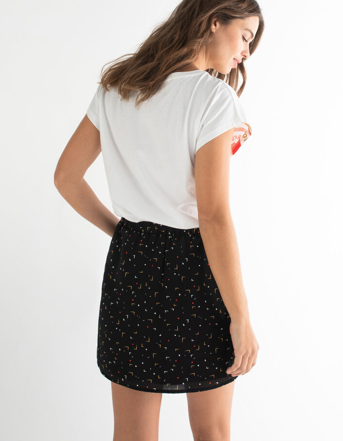 I.Code black arty minimalist print skirt - I.CODE