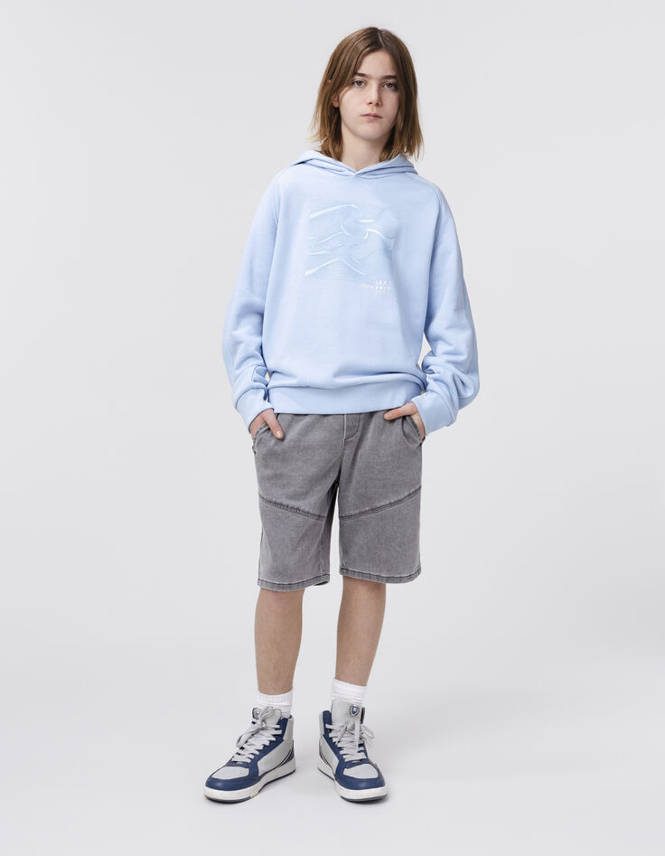 Sweat bleu flocage gomme ondes marines garçon-1