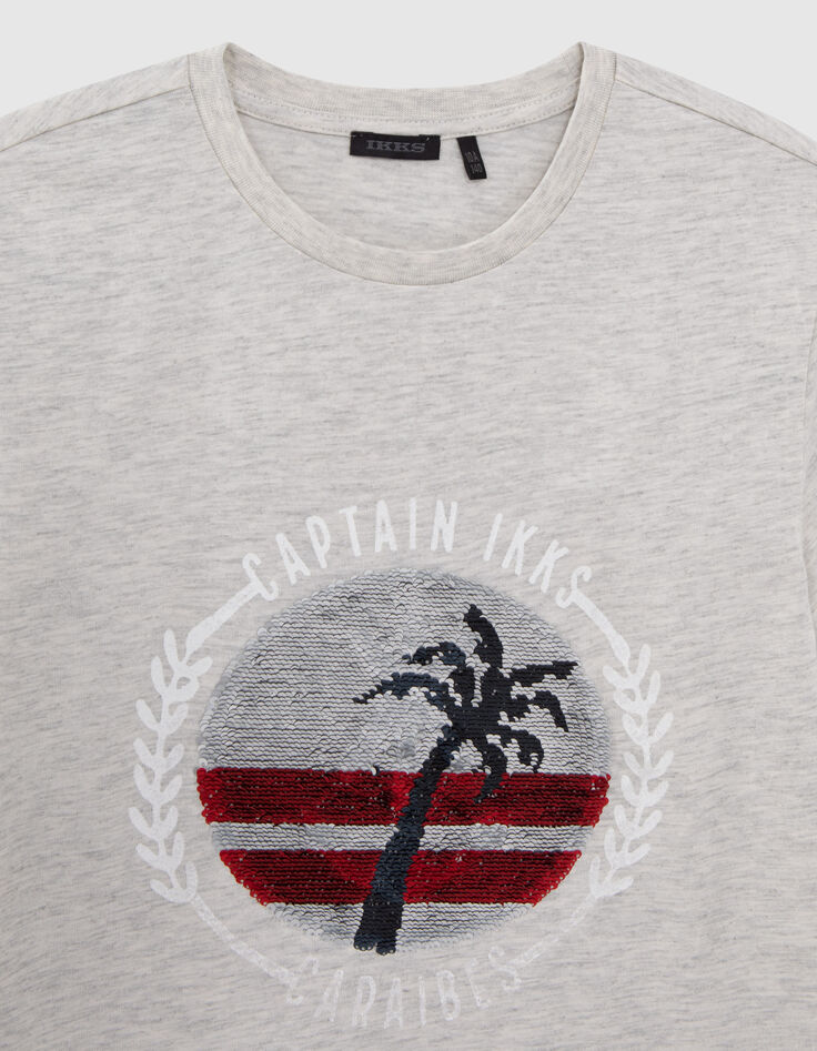 Boys’ marl T-shirt, palm tree/anchor reversible sequins-4