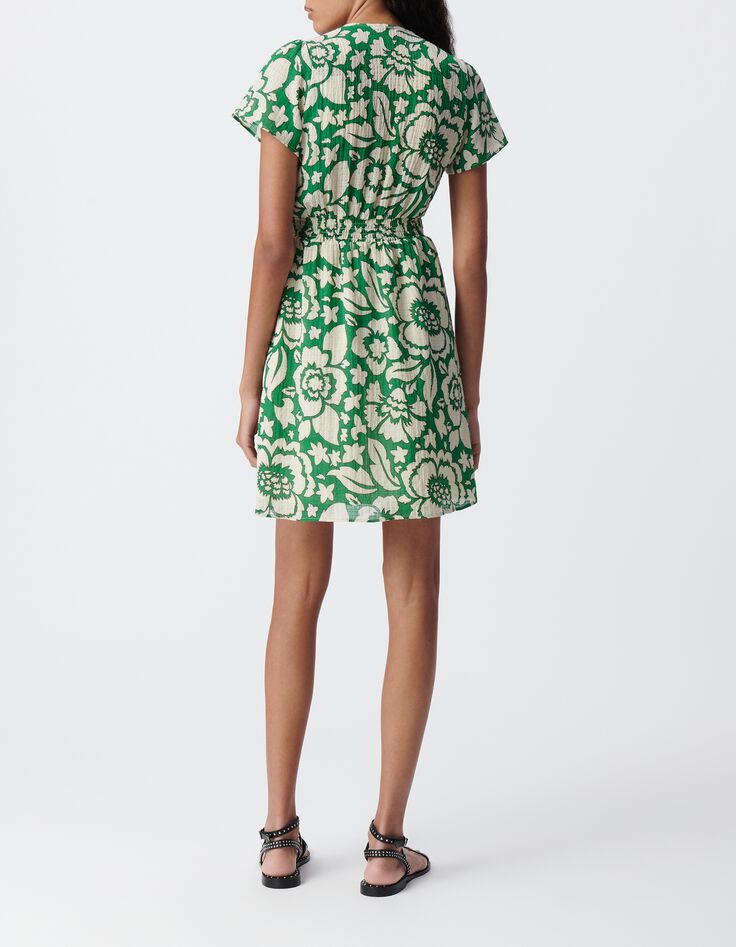 Robe verte imprim&eacute; maxi tropical Femme-3