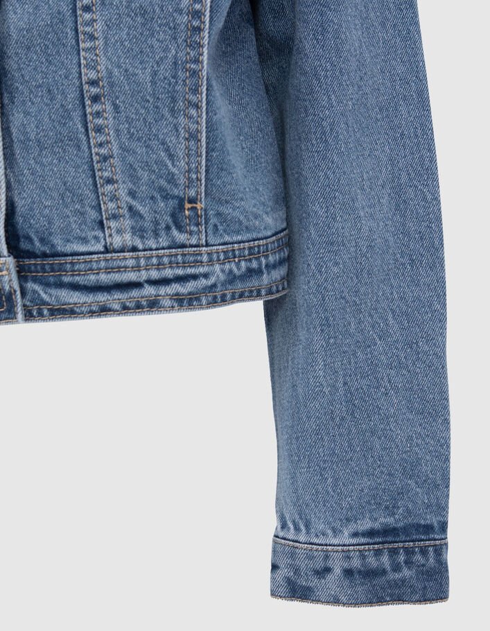 Blauw jeansjasje waterless cropped meisjes - IKKS