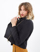 Veste noire en lin esprit motard I.Code-2