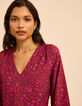 Robe rose imprim&eacute; floral I.Code-5