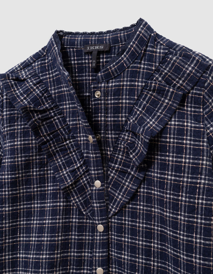 Marineblaue Karobluse Mädchen-5