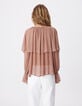 Blusa blush fluida de mujer con gran volante-5