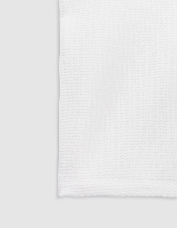 T-shirt blanc maille nid d'abeille fille-7