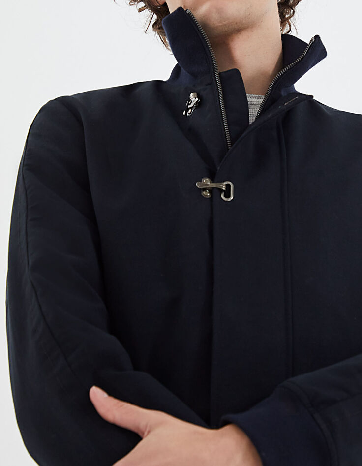 Men’s navy cotton bomber jacket-2