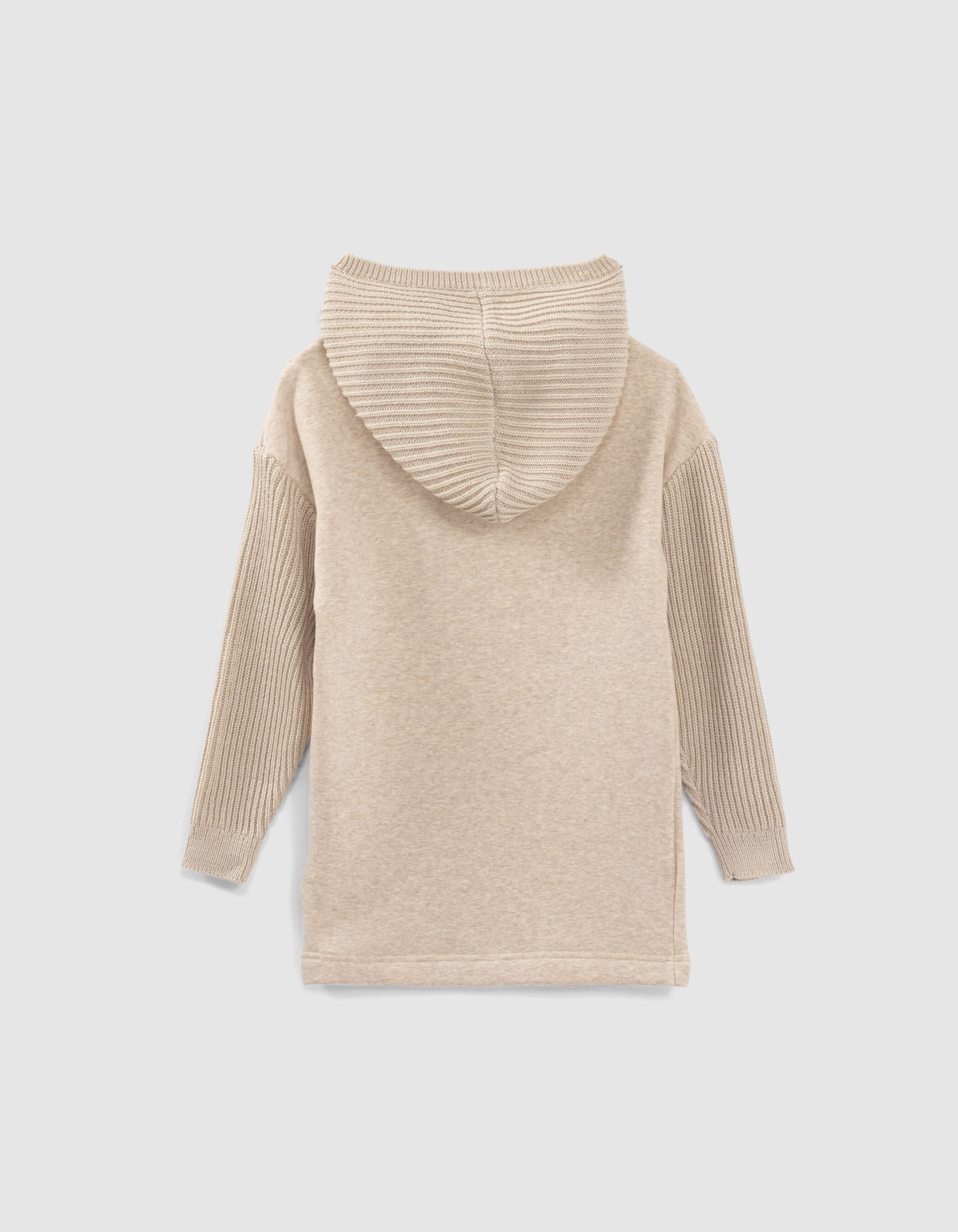 Girls mastic mixed fabric knit hooded sweatshirt dress IKKS