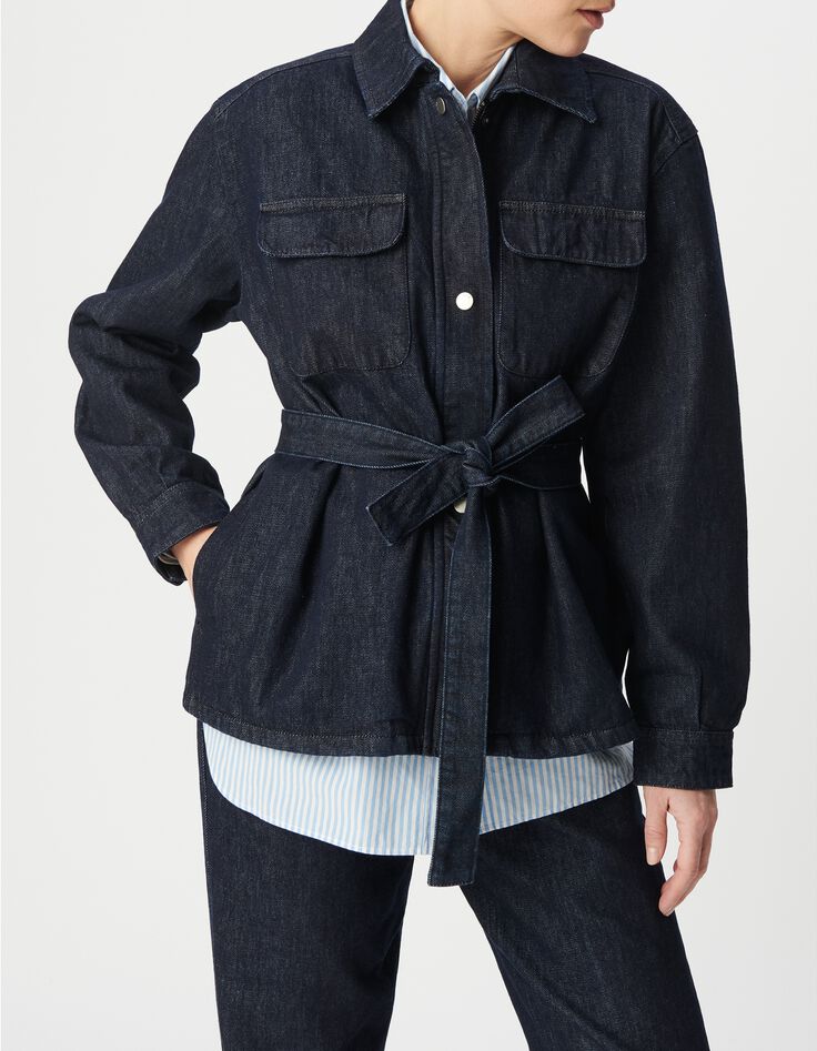 Dames Saharienne met rits in raw denim gerecycled katoen-2