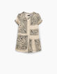 Girls’ ecru bandana print playsuit-7