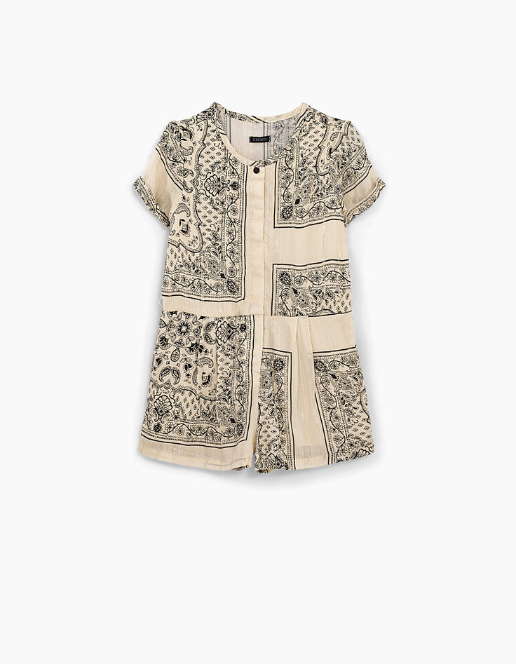 Girls’ ecru bandana print playsuit-7
