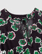 Lange zwarte jurk maxi bloemen Dames-4