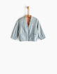 Baby girls’ bleach blue+pink reversible cardigan-1