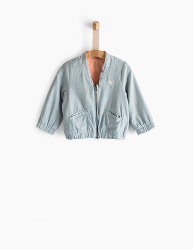 Baby girls’ bleach blue+pink reversible cardigan - IKKS
